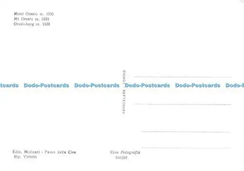 D016983 La Cisa. Monte Orsaio m. 1830. Molinari. RP