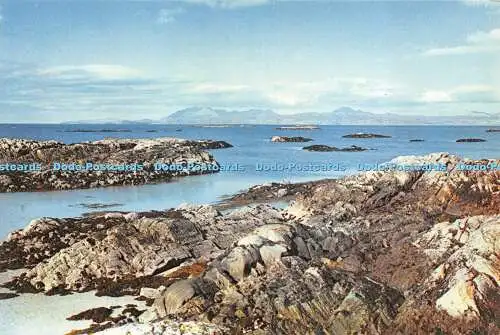 D017079 Die Isle of Skye und die Cuillin Hills von der Rückseite des Keppoch. Arisaig