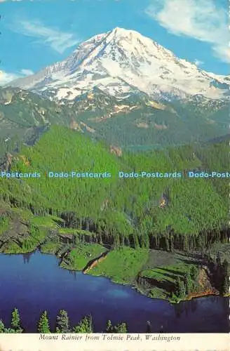 D020125 Mount Rainier von Tolmie Peak. Washington. Plastichrom. Smith Western.