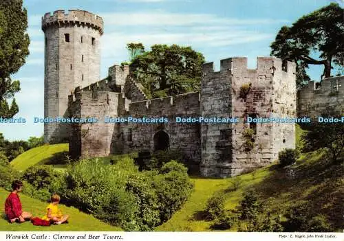 D022071 Warwick Castle. Clarence und Bear Towers. E. Nagele. Hinde. 1972