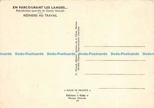 D020311 En Parcourant les Landes. Reproduktion Aquarelle de Charles Homualk. Res