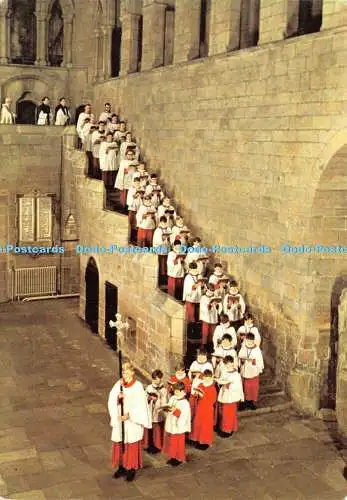 D020347 Hexham Abbey. Chor absteigende Mitternachtstreppe. Walter Scott