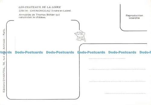 D022302 Les Chateaux de la Loire. Chenonceau. Indre et Loire. Armoiries de Thoma