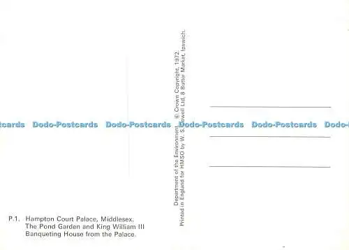 D022460 Hampton Court Palace. Middlesex. Der Teichgarten und König Wilhelm III. B