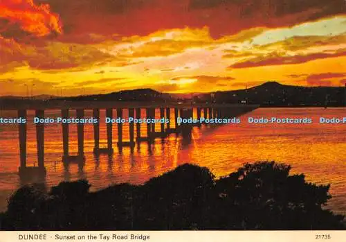 D022789 Dundee. Sonnenuntergang auf der Tay Road Bridge. Heil Caledonia. Whiteholme. 1980