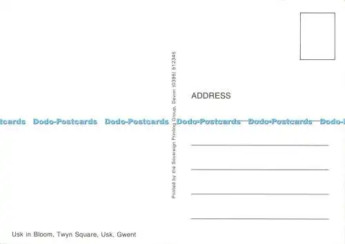 D023027 Usk in Blüte. Twyn Square. Usk. Gwent. Sovereign Printing Group