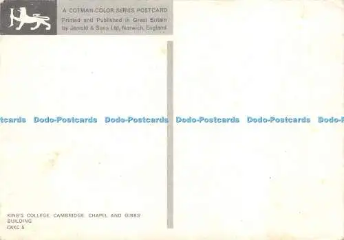 D023089 Kings College. Cambridge. Kapelle und Gibbs Gebäude. Cotman Color Serie