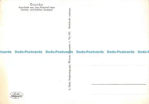 D023415 Goethe. Schnitt aus dem Rietschelschen Goethe und Schiller Denkmal. L