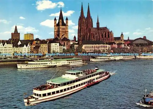 D023702 Köln am Rhein. Altstadt mit Dom und Dampferanlegestellen. Hans Ziethen