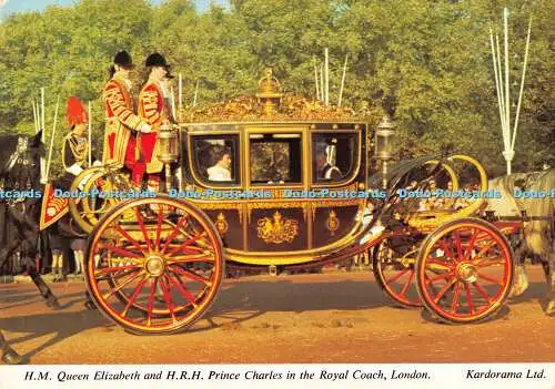 D034696 H. M. Queen Elizabeth und H. R. H. Prince Charles in der Royal Coach. Lo