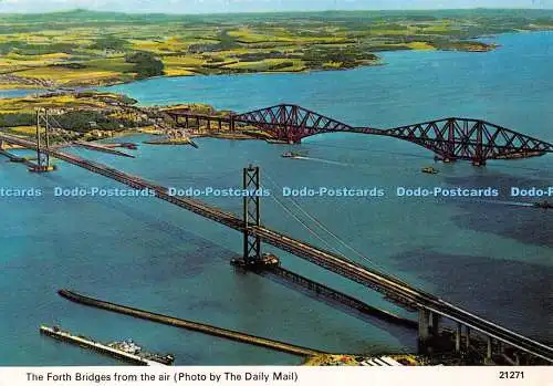 D034986 Die Forth Bridges aus der Luft. The Daily Mail. 21271. Hagel Caledonia Pr