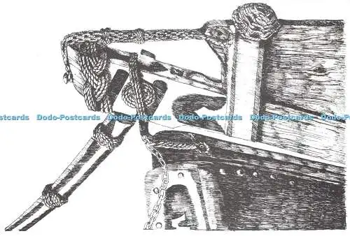 D035289 Ruder und Pinne eines Schmalbootes die Ruderspitze heißt Ramshead.