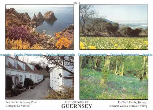 D035920 Die Vogtei von Guernsey. Erbsenstapel. Jerbourg Point. Ferienhäuser Le Vario