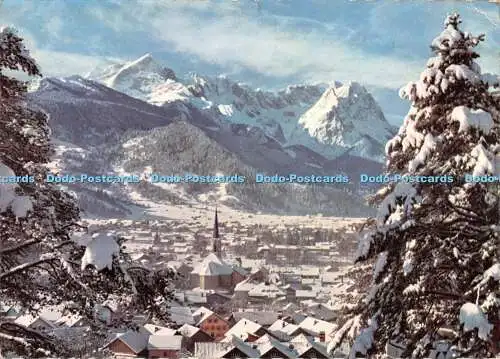 D065494 Garmisch Partenkirchen Gegen Zugspitze. Hans Huber. Aufgenommen mit Schn