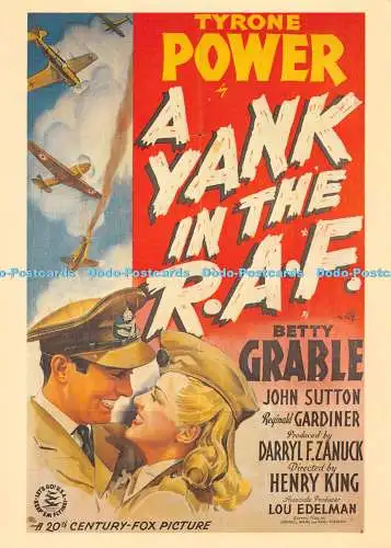D062225 Tyrone Power A Yank in the R.A.F. Hollywood World War II. Poster. Koba