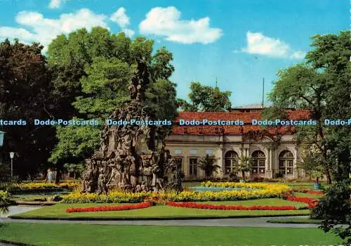 D069199 Erlangen. Hugenottenbrunnen mit Orangerie. W. Tillig. Krüger