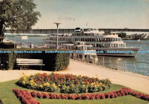 D070723 Bonn. Rheinufer mit Kennedy Brücke. Jos Kessel. Nr. 2293