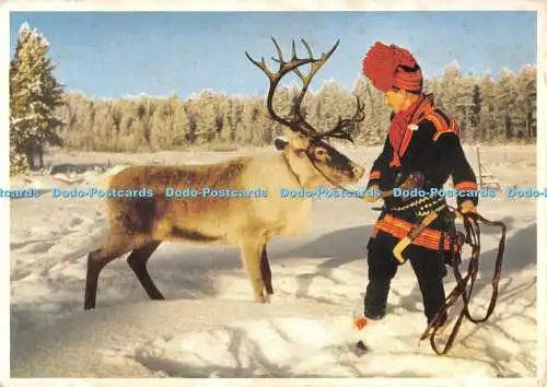 D066309 Same med draghark. Ensamratt. AB Grafisk Konst. Abfallfilz. Jokkmokk