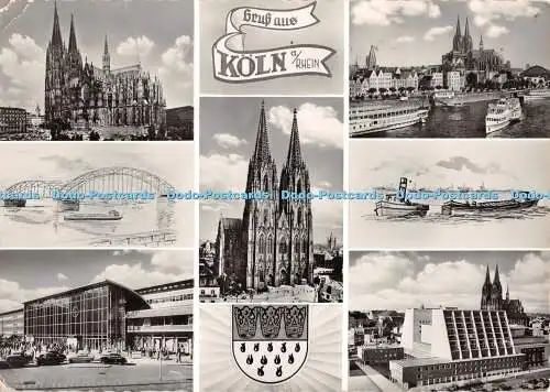 D072224 Gruss aus Köln a. Rhein. Gerhard Ludwig. 1959. Multi View