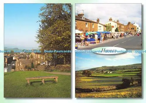 D072769 Hawes. Zwei Ansichten von Hawes und Wether Fell. Perfekte Bilder. Mühlstein C