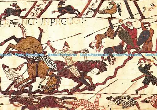 D074459 Tapisserie De Bayeux. Normanden und Sachsen kämpfen die letzte Schlacht. Sammeln