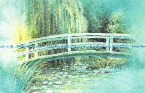 D074564 Brücke über den Teich. Harlekin. Macht jede Zeit zu etwas Besonderem. Postkartensammlung