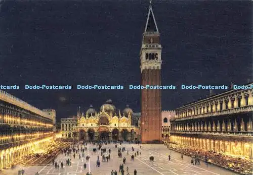 D077021 Venedig bei Nacht. Markusplatz. Ardo. Venezia. Venedig. Place St. Marc
