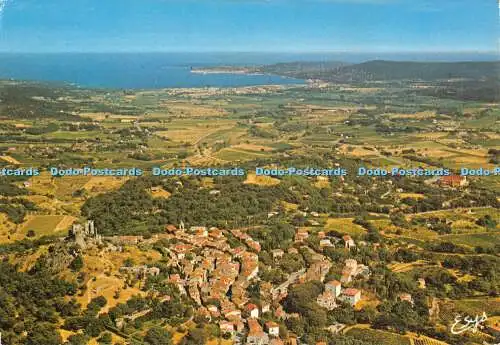 D074684 La Cote des Maures. Grimaud. Var. Vue aerienne sur les ruines du Chateau