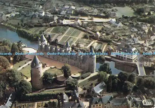 D074705 Josselin. Morbihan. Vue aerienne. Les Jardins du Chateau. Combier Imp. M