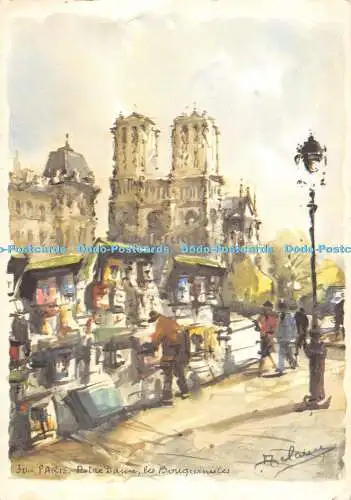 D077188 30. Paris. Notre Dame les Bouquinistes. Kollektion Aqua Pictura. Kunstbild