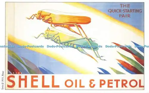 D073438 Shell Öl und Benzin. Das Schnellstartpaar. Shell Poster. Serie. 2.