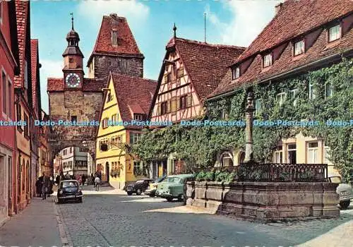 D076067 Rothenburg o. d. Tauber. Rodergasse mit Markusturm. Ernst Geissendorfer.