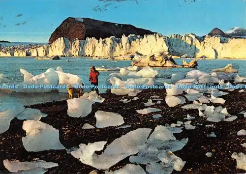 D076123 Spitzbergen. Der Kings Highway in der Mitternachtssonne. Herta Grondal. Offset P