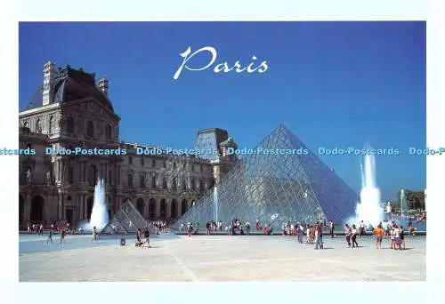 D079056 Paris. Musee du Louvre. La Pyramide. Siesta Karten. Paris Cartes. Dessin