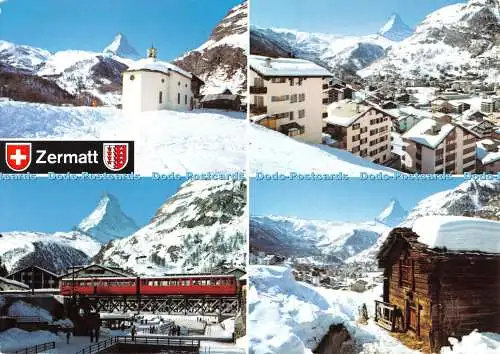 D077855 Zermatt. Wallis. Nr. 19728. Rud. Sutter AG. Multi View