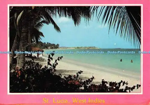 D077879 St. Lucia. Westindien. Arkade Noah. Plastichrom. Blaugrünes Wasser von