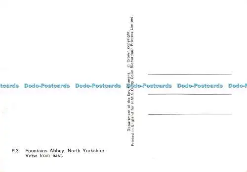 D077946 P.3. Brunnenabtei. North Yorkshire. Blick von Osten. Abteilung der th