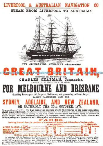 D076819 Liverpool und australische Navigation. Vorbau von Liverpool nach Australien. G