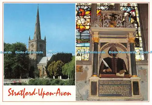 D079389 Stratford Upon Avon. Dreifaltigkeitskirche und Shakespeare-Denkmal. Golde