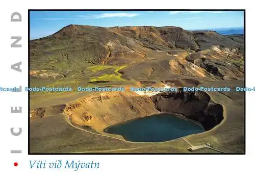 D078159 Island. Vit vid Myvatn. Ausgestorbener Krater in der Nähe von Krafla Ridge. Demants Kort