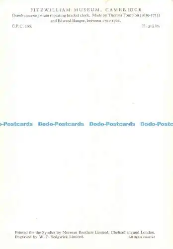 D082312 Cambridge. Fitzwilliam Museum. Grande sonnerie 3 Zug Repetierhalterung