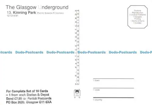 D080857 Glasgow Underground. 13. Kinning Park. Sharon Fitzgerald. Postkarte