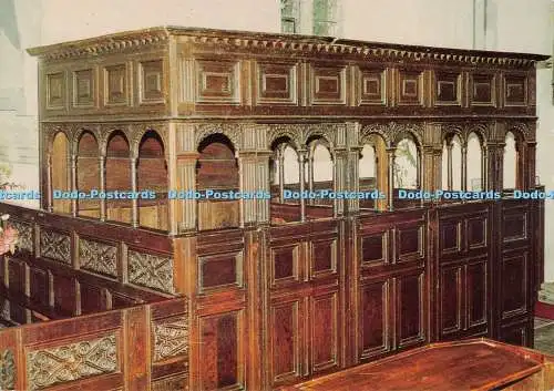 D082345 Stokesay. Kirche St. Johannes der Täufer. Überdachte Kastenbänke. English Lif