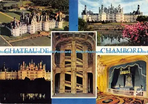 D082354 Chateau de Chambord. Vue aerienne. La Fassade. Le Lit d apparat. Yvon. S.