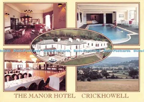 D082369 Crickhowell. The Manor Hotel. Werbefarbdruck. Multi View. 1994