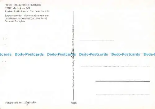 D081051 Hotel. Restaurant Sternen. 5737 Menziken AG. Undre Roth Remy. E. Zimi