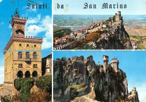 D082521 Saluti da San Marino. Panorama. Marino. C. so Giovanni. P. Marzari. Mult