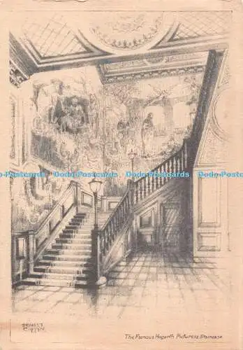 D082579 Die berühmten Hogarth Bilder und Treppe. Ernest Sarg