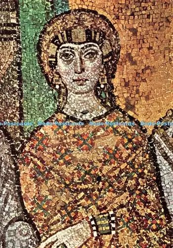 D082644 Ravenna. S. Vitale. Detail des Theodora-Panels. Die sogenannte Giovannina.