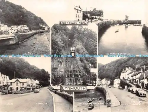 D078535 Grüße aus Lynmouth. Der Fluss. Serie Frith. Multi View